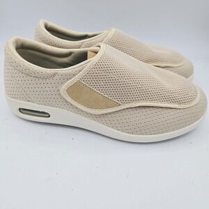 Comfort Orthopedic Diabetic Memory Foam Slip On Sneaker Beige Air Cushion